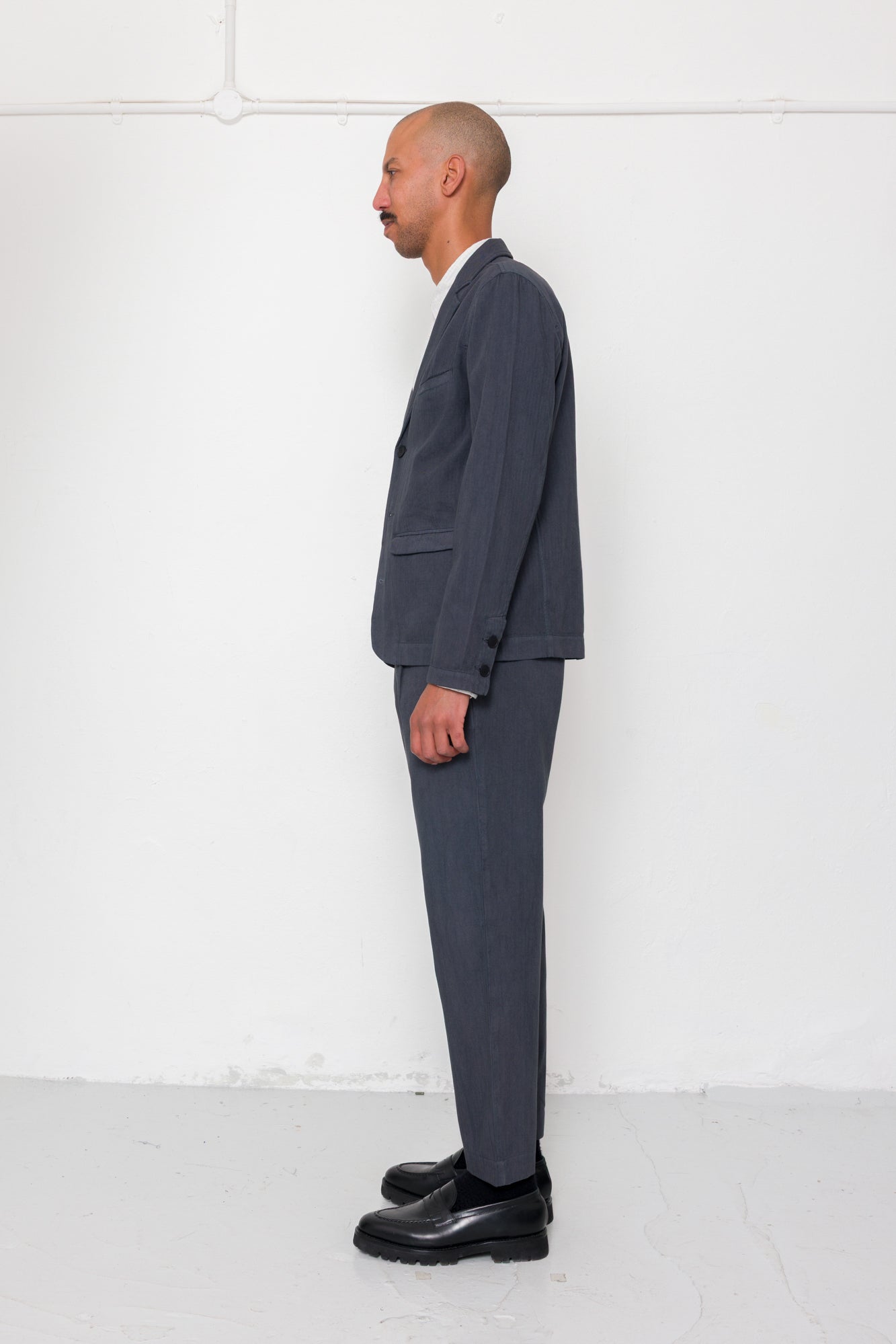 Folk | Folk Lunar Suit Trouser - Soft Black Cotton Linen