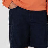 Lunar Jean Short - Deep Indigo Herringbone