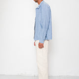 Folk | Folk Patch Shirt - Light Indigo Basketweave