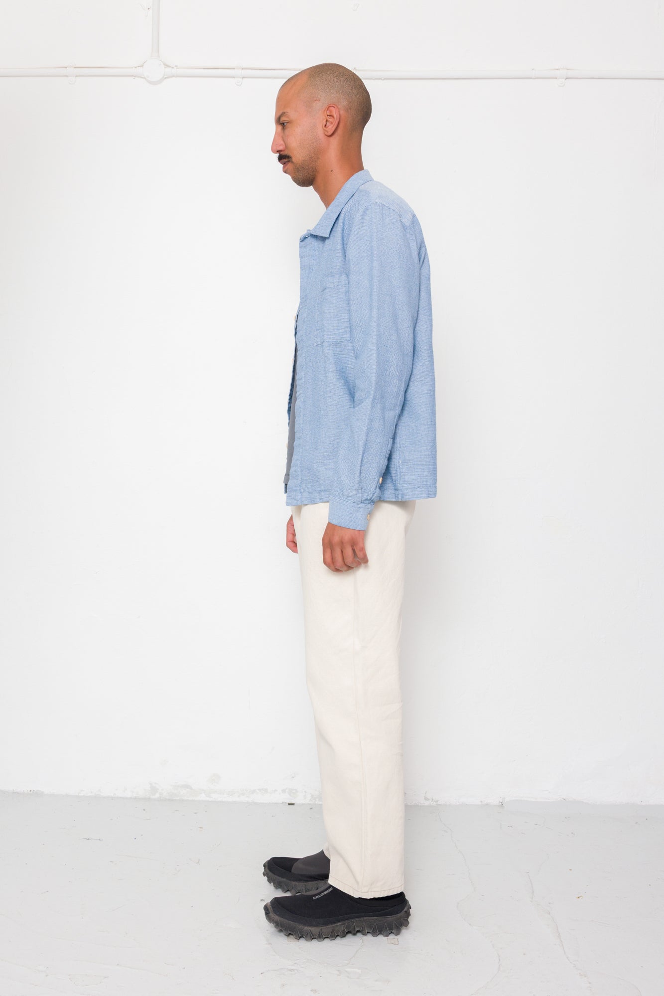 Folk | Folk Patch Shirt - Light Indigo Basketweave
