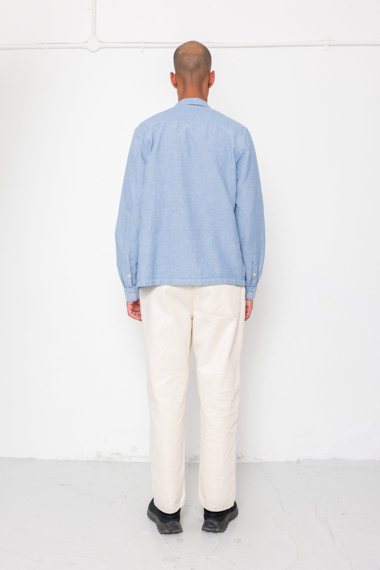Folk | Folk Patch Shirt - Light Indigo Basketweave