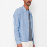 Folk | Folk Patch Shirt - Light Indigo Basketweave