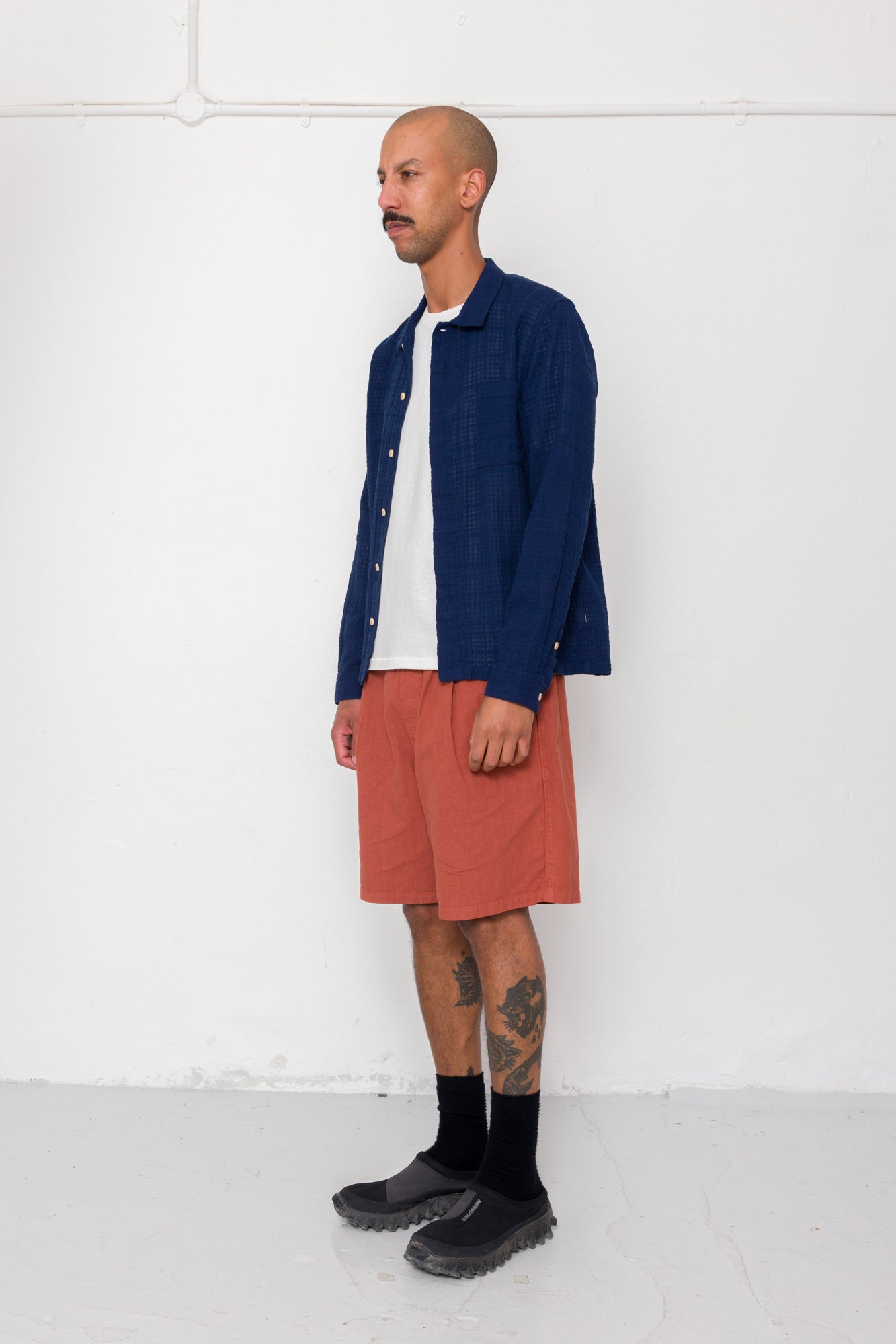 Folk | Folk Patch Shirt - Navy Openweave
