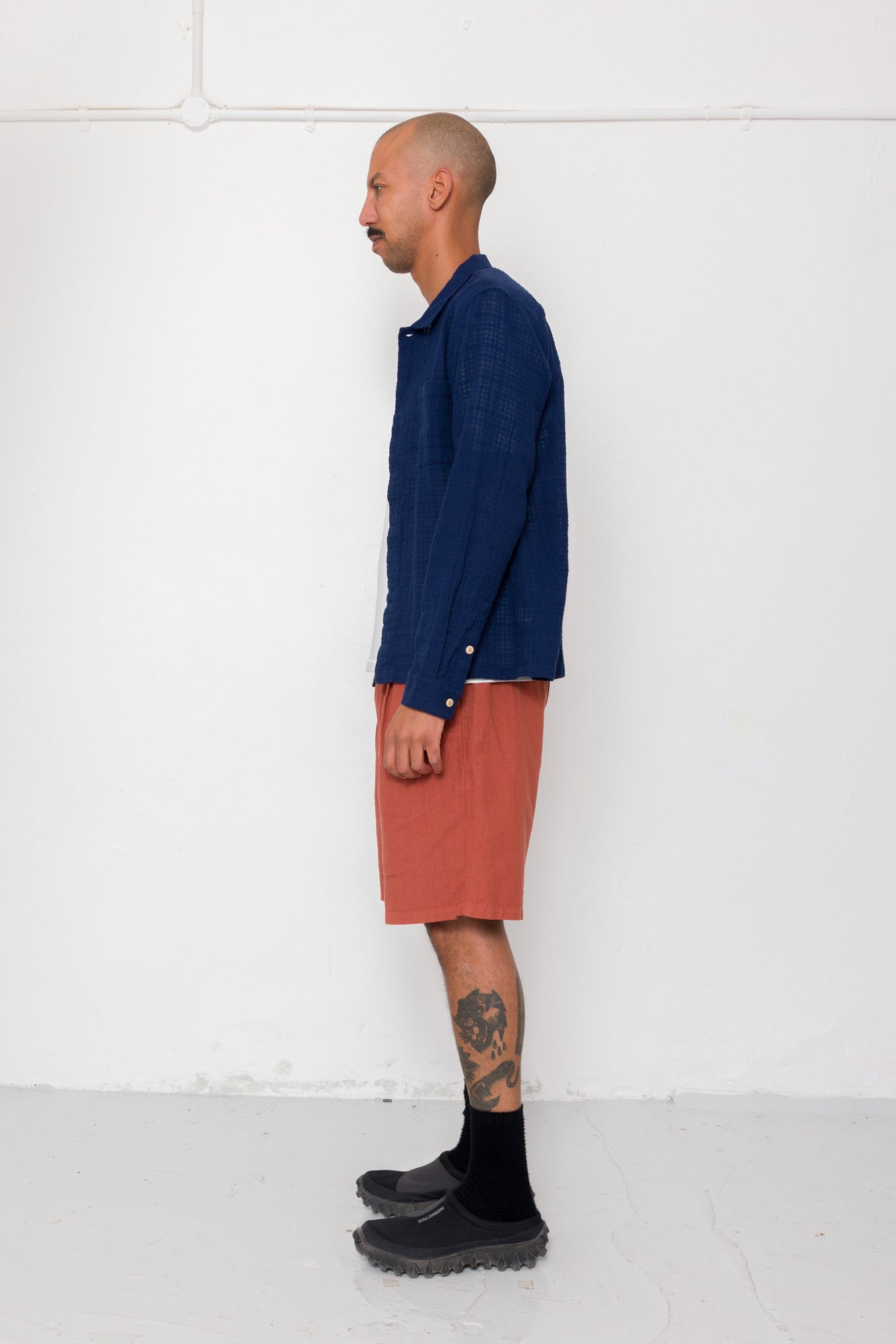 Folk | Folk Patch Shirt - Navy Openweave