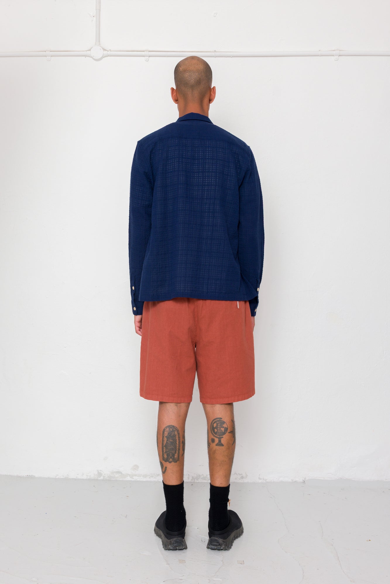 Folk | Folk Patch Shirt - Navy Openweave