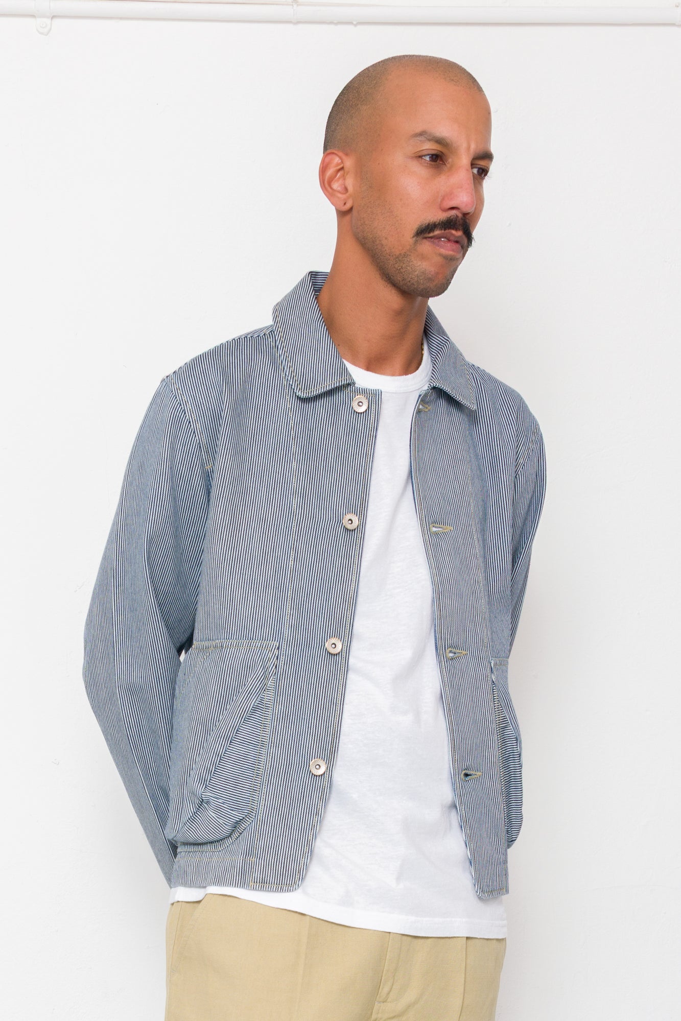 Folk | Folk Prism Jacket - Indigo Ticking Stripe