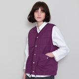 Qulited Boxy Gilet - Wine