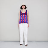 Scoop Back Vest - Painted Gingham Satin