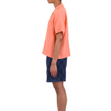 Short Sleeve Soft Collar Shirt - Coral Double Layer Voile