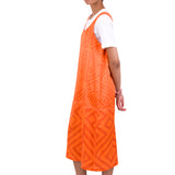 Slip Dress - Orange Coral Diamond Print