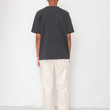 Slub Embroidered T-Shirt - Soft Black