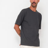 Slub Embroidered T-Shirt - Soft Black