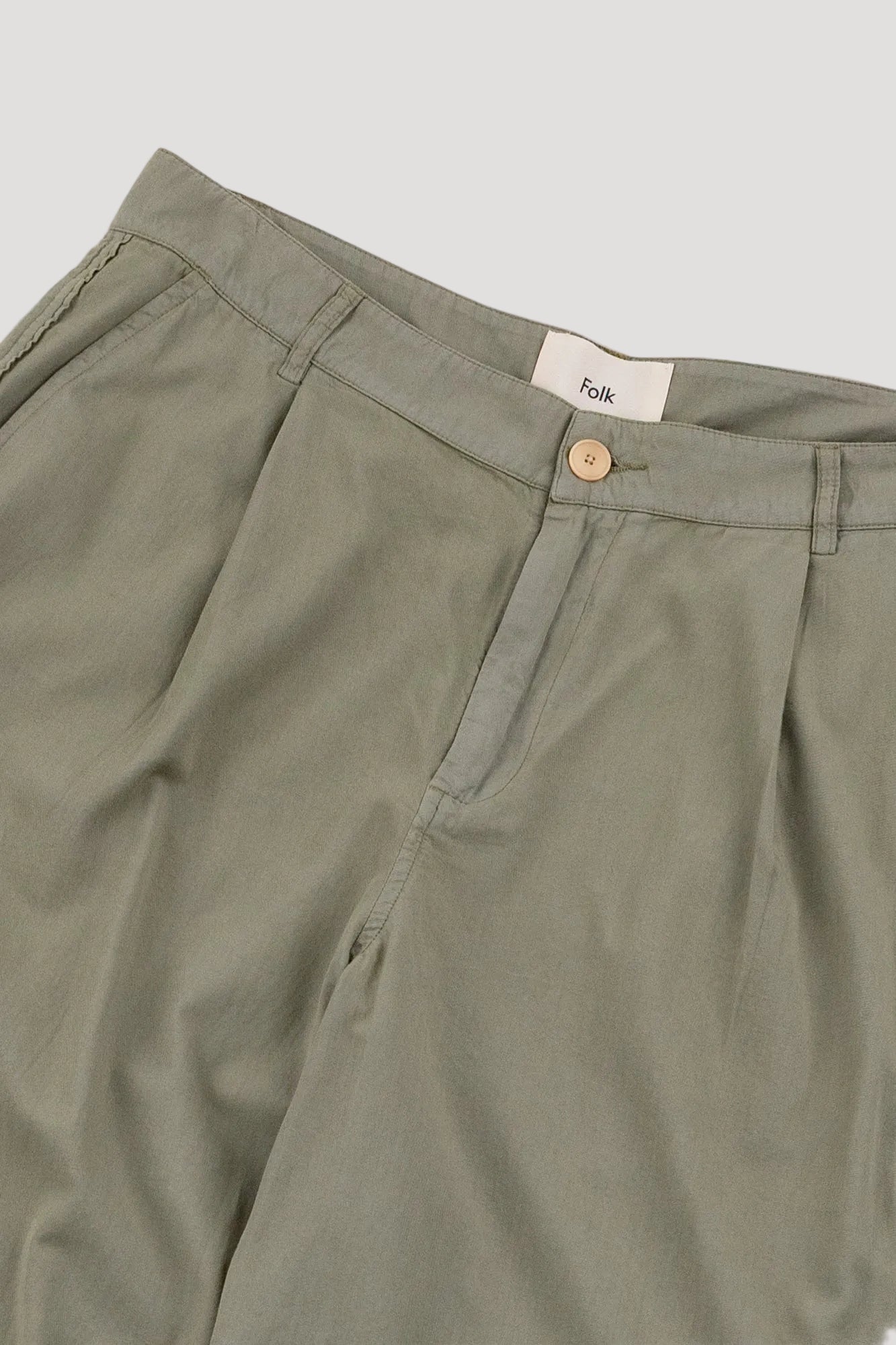 Wide Fit Trouser - Sage Summer Twill