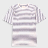 Short Sleeve Textured Striped T-Shirt - Ecru Navy