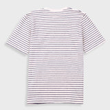 Short Sleeve Textured Striped T-Shirt - Ecru Navy
