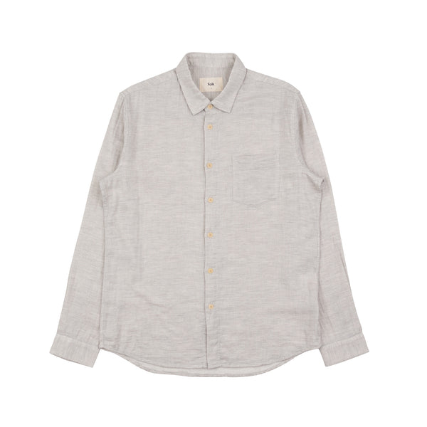 Relaxed Fit Shirt - Light Grey Melange
