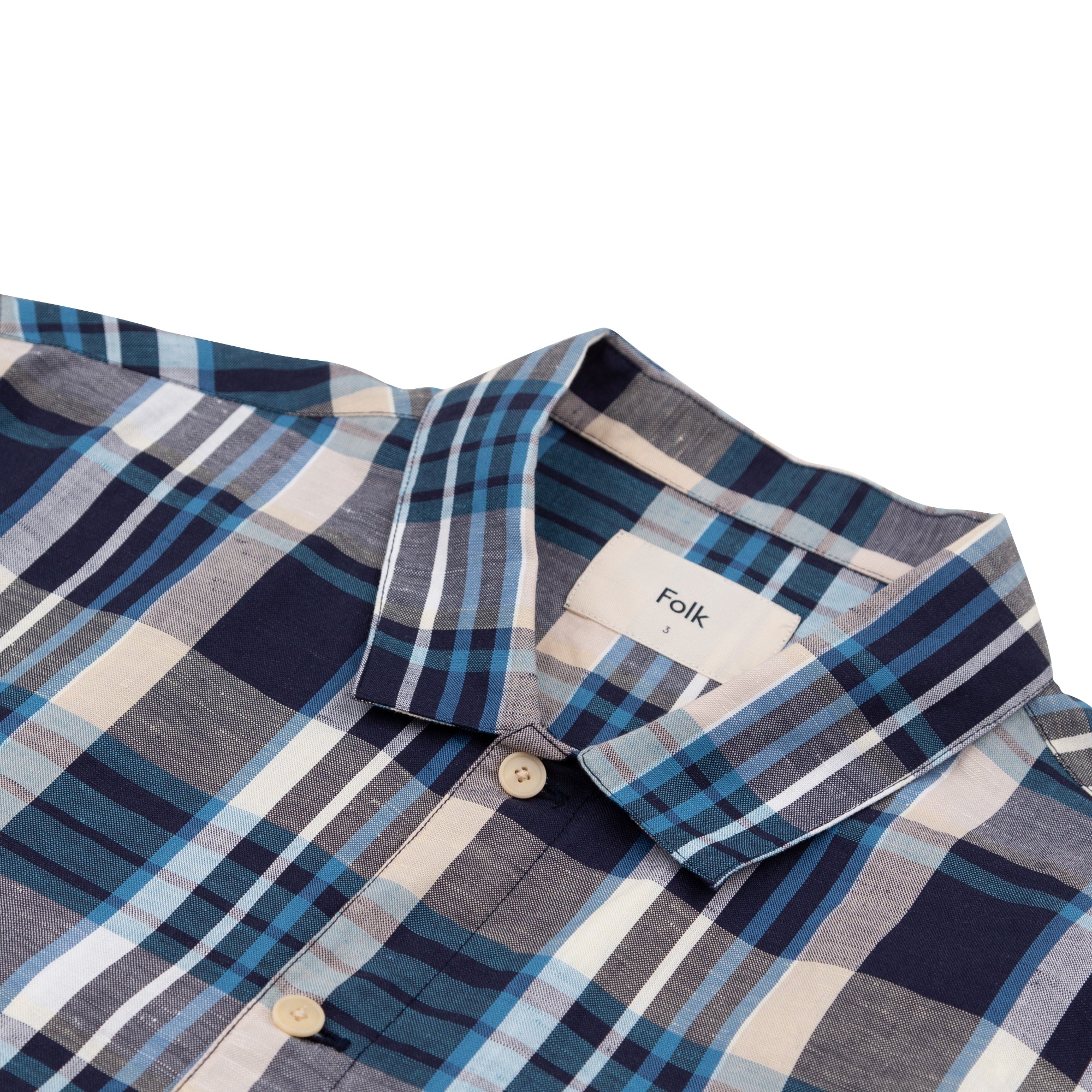 Folk | Gabe Shirt - Yellow Cyan Check