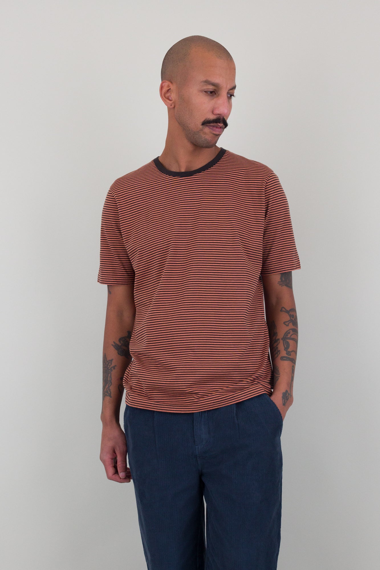 Pocket Ribbed T-Shirt - Rust Pocket Ribbed T-Shirt - Rust