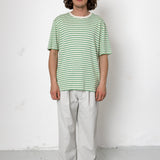 Drawcord Loose Trouser - Light Grey Seersucker