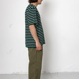 Drawcord Loose Trousers - Dark Olive Seersucker