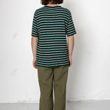 Drawcord Loose Trousers - Dark Olive Seersucker