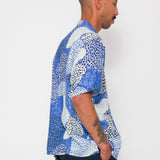 Gabe Shirt - Dot Print Blue Mono