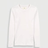 White long sleeve t-shirt against a light grey background