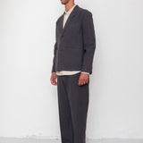 Lunar Blazer - Soft Black Cotton Linen