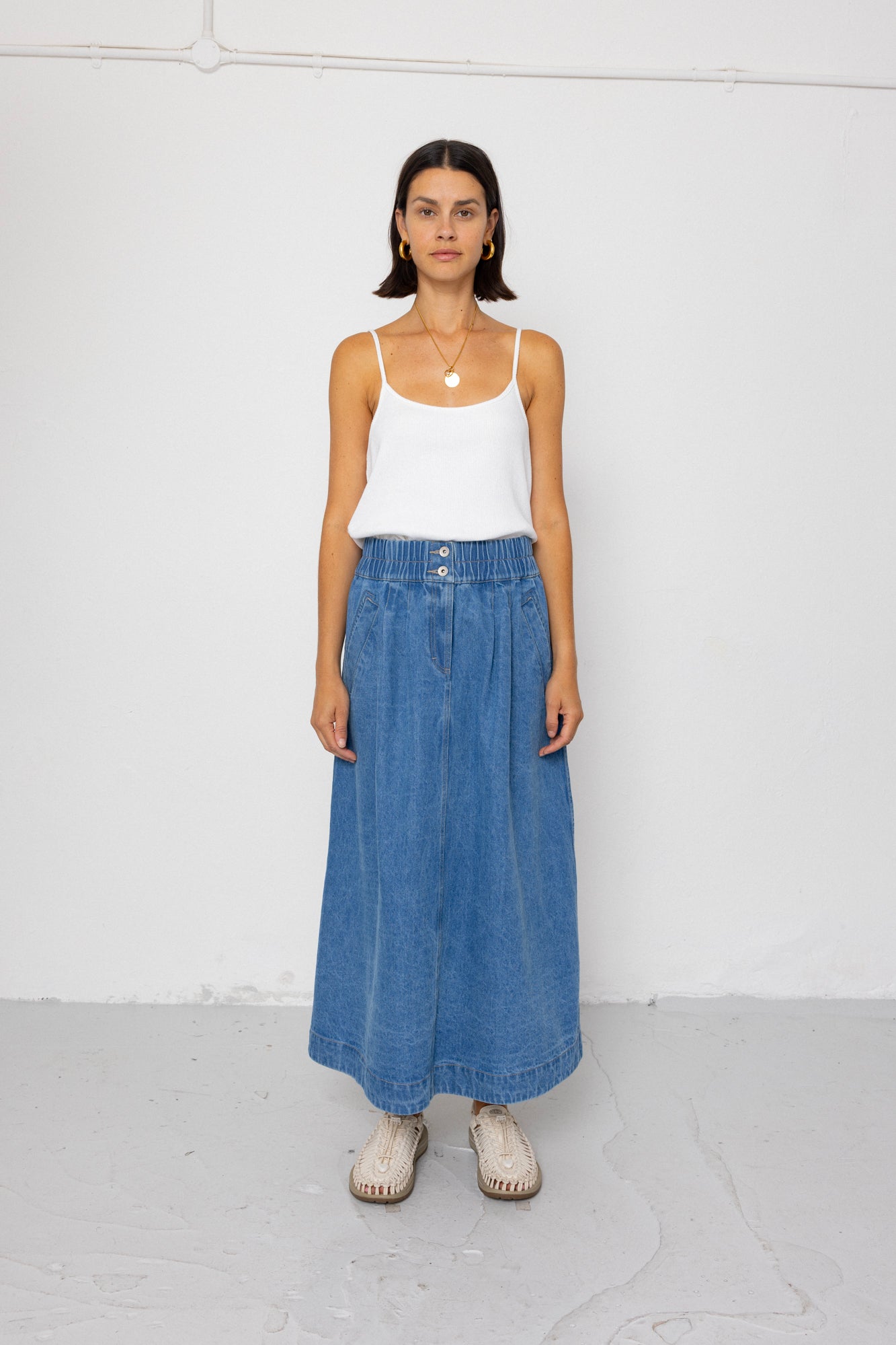 Folk | Folk Maxi Skirt - Heavy Bleach Wash
