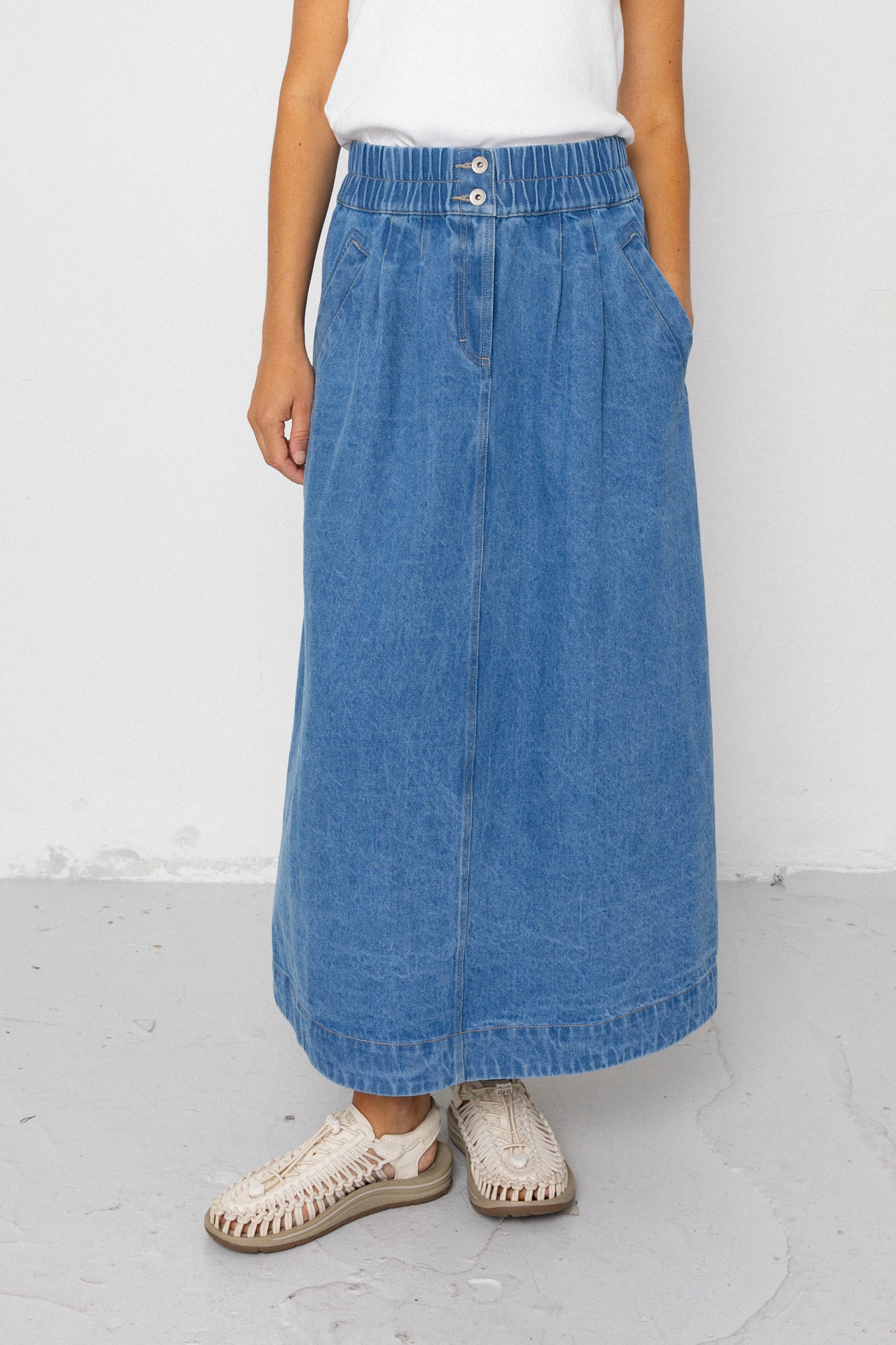 Folk | Folk Maxi Skirt - Heavy Bleach Wash