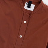 MHL | Button Through Collarless Shirt - Brick