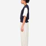 MHL - Pleated Crop Trouser - Dry Ctn Linen - Pale Stone