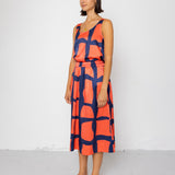 Folk | Folk Pleated Scoop Back Vest - Abstract Block Print Navy