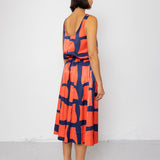 Folk | Folk Pleated Scoop Back Vest - Abstract Block Print Navy