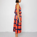 Folk | Folk Pleated Scoop Back Vest - Abstract Block Print Navy