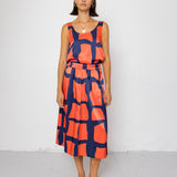 Folk | Folk Pleated Scoop Back Vest - Abstract Block Print Navy