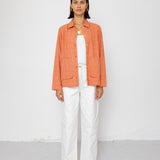 Folk | Folk Pleated Shirt - Red Oxide Textured Check