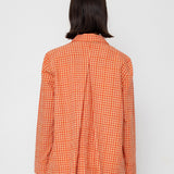 Folk | Folk Pleated Shirt - Red Oxide Textured Check