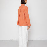 Folk | Folk Pleated Shirt - Red Oxide Textured Check