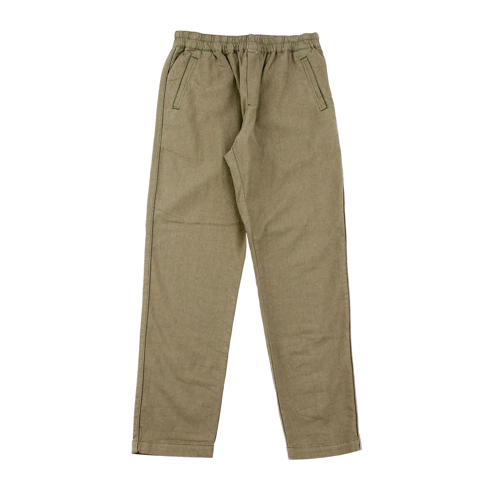 Cotton Linen Trouser Drawcord Olive Folk
