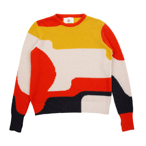 Folk x Speedo Intarsia Crew - Burnt Red Wave