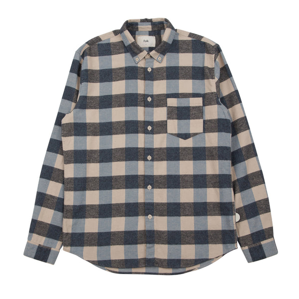 Relaxed Fit Shirt - Blue Flannel Check