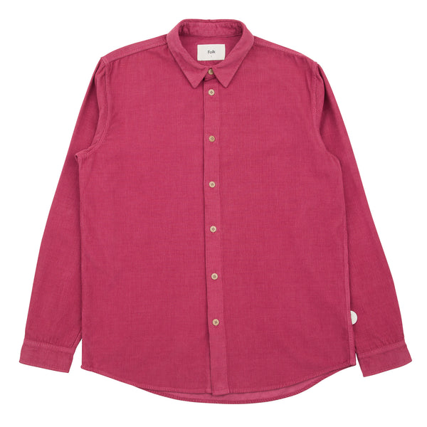 Relaxed Babycord Shirt - Pomegrante