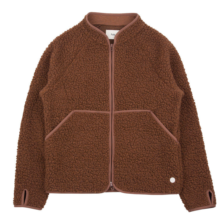 Puzzle Zip Fleece - Brown Wool