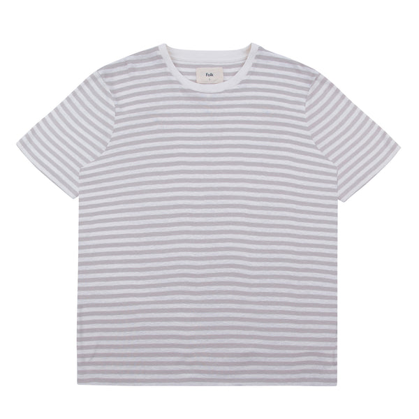 Classic Stripe Tee - Ash/ Ecru
