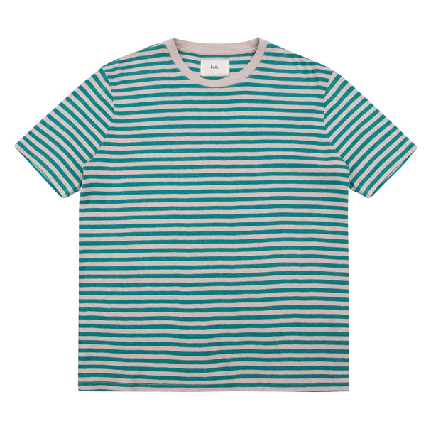Classic Stripe Tee - Alpine Green/ Natural