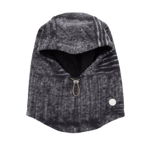 Fleece Hood - Slate Wool Polka