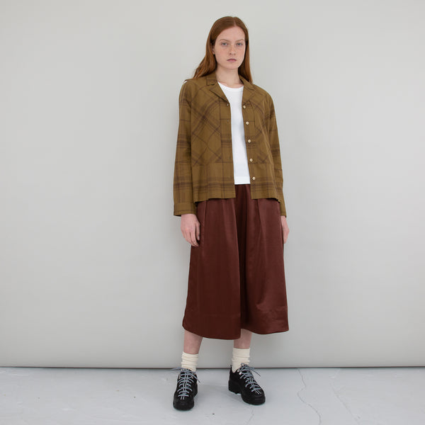Full Seam Skirt - Oxblood Satin