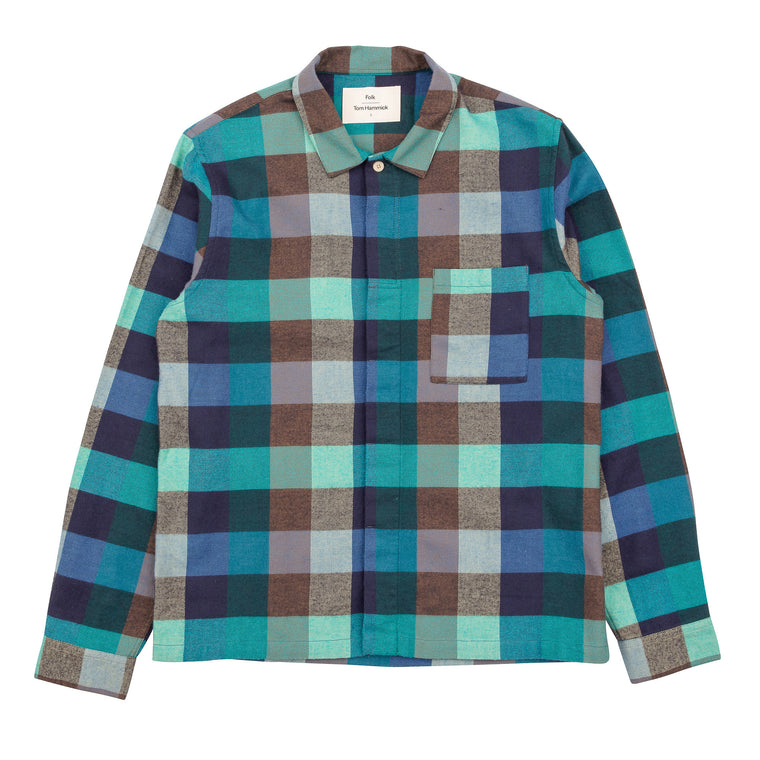 Patch Shirt - Blue/ Green Flannel Check