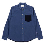 Folk | 2 Tone Baby Cord Shirt - Prussian Blue